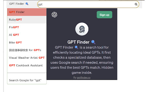 GPT Finder: Discover GPTs, Chat Counts & Preview Key Functionality