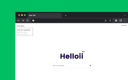 Helloii - Chrome Extension: Replace Google Homepage with ChatGPT Assistant