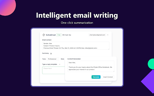 EchoEmail-AI Email Write Generator - Chrome Extension : Effortless Communication