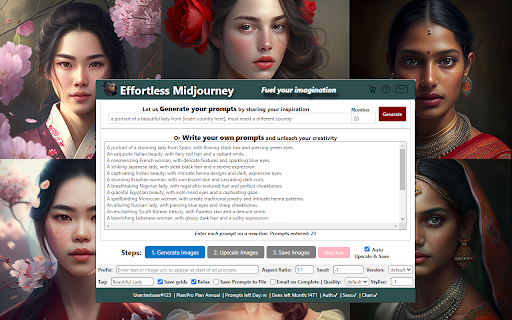 Effortless Midjourney - Chrome Extension: Automate AI Image Generation Fast