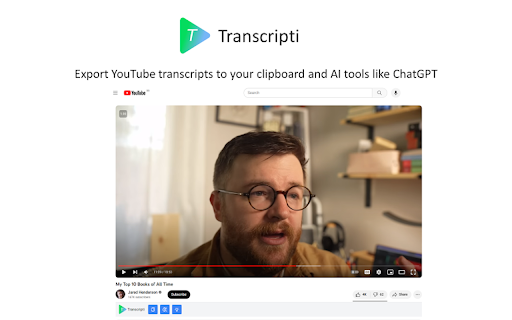 Transcripti - Chrome Extension: Boost Productivity with Transcriptions