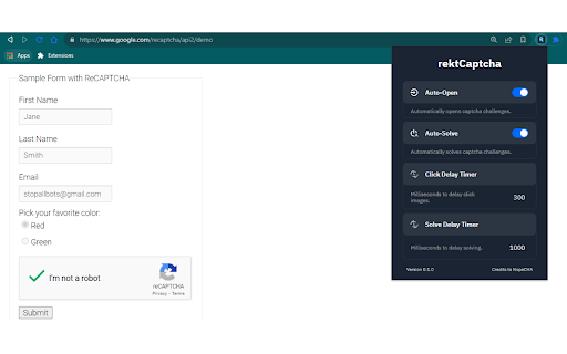 rektCaptcha: Free reCaptcha Solver Chrome Extension, Limitless Uses
