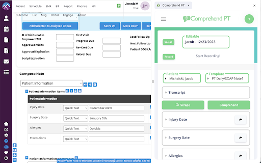 Comprehend PT Integration for EMR: Chrome Extension, Amazon EMR Integration