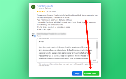 ReviewReplyAI.com - Chrome Extension: AI-powered Reviews Responder : AI Reviews Responder