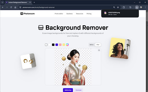 Photoroom - Chrome Extension: Remove Backgrounds, Download as PNG