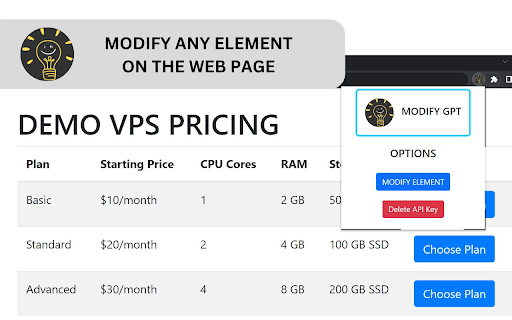 ModifyGPT - Chrome Extension : Customize Web Pages Easily