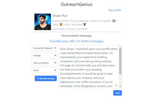 LinkedIn AI Outreach - Chrome Extension: AI-Driven LinkedIn Outreach Tool