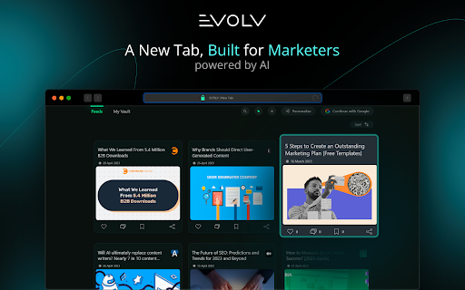 EVOLV - Chrome Extension: AI Marketing Tools for Updates & Effectiveness