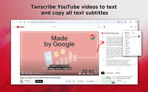 YouTube Transcription - Chrome Extension: Easy Video Transcribing