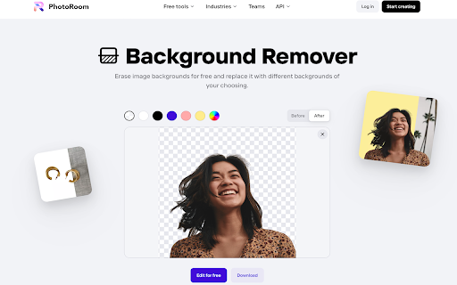 Photoroom Background Remover: Chrome Extension - Edit Images, Remove Backgrounds