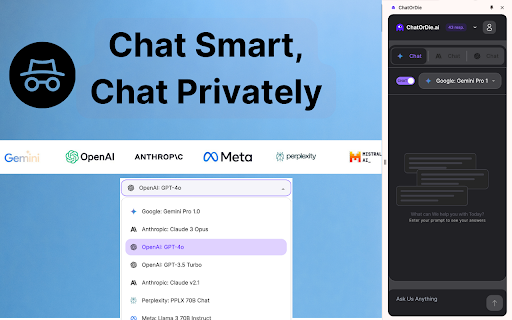 ChatOrDie.ai Google Sidebar: Private AI Model Chat - Chrome Extension