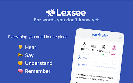 Lexsee - Chrome Extension: Reading Aid & Tutor for Dyslexic Teens