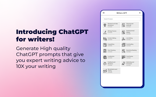 ChatGPT Prompt Generator for Authors: Instant Expert Writing Advice