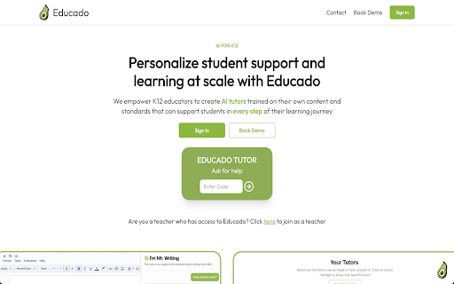 Educado - Chrome Extension: AI Tutoring for K12 Education : AI Tutoring