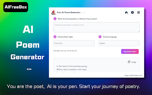 AIFreebox: Instant Poetry Crafting : Chrome Extension