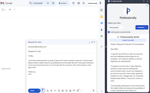 Professional Email Rephraser - Chrome Extension: Instantly Enhance Email Professionalism