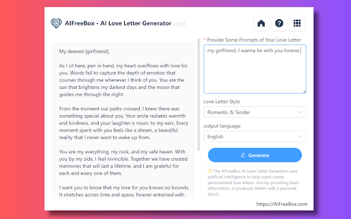 Love Letter Generator: AI Letters for Expressing Love