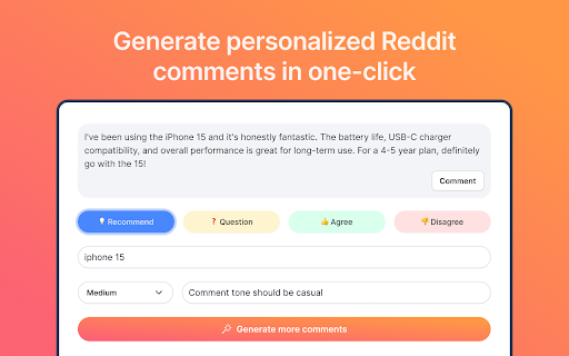 RedCom - Chrome Extension: Enhance Reddit Engagement Instantly : Key Features