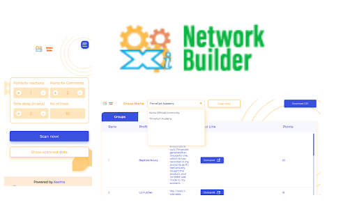 Xooma Intelligence Network Builder: Discover Top Influencers & Posts in Groups