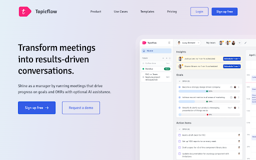 Topicflow - Chrome Extension: Google Meet notes editing and AI transcriptions. : Meet notes editing, AI transcriptions