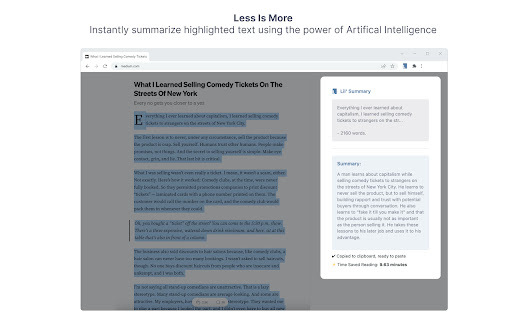 Lil' Summary - Chrome: Save Time Summarizing Text!