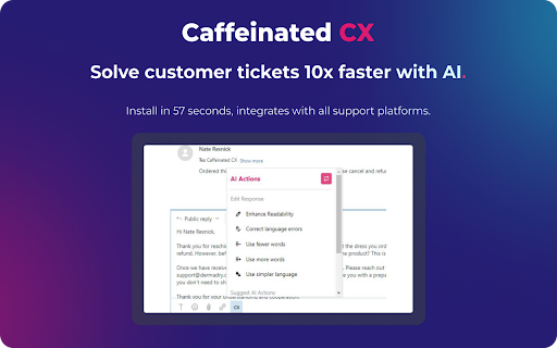 Caffeinated CX: Streamline & Automate Support Processes with Chrome Extension