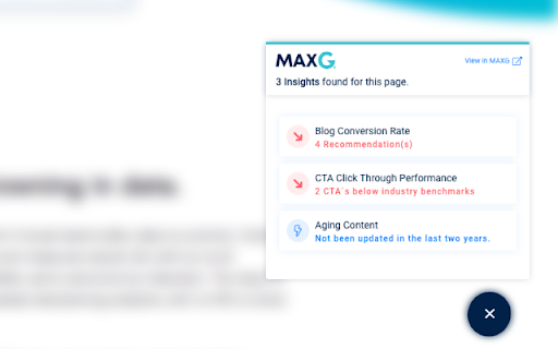 MAXG - Chrome Extension: AI-Powered Marketing Recommendations for Growth