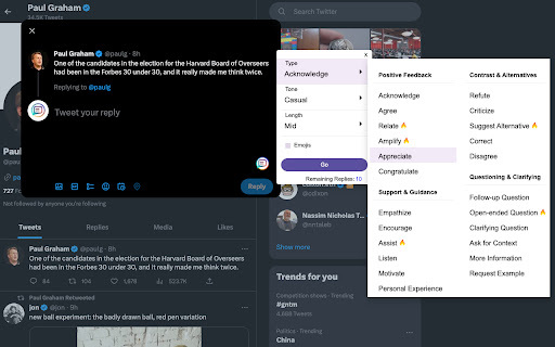 RepliZen: Chrome Extension - Personalize Twitter Responses with Ease