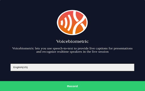 Voicebiometric - Chrome Extension : Live Captions & Speaker ID