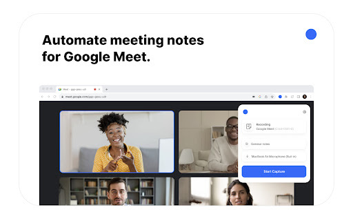 NoteTaker - Chrome Extension: AI Notes for Google Meet : Record, Transcribe, Summarize