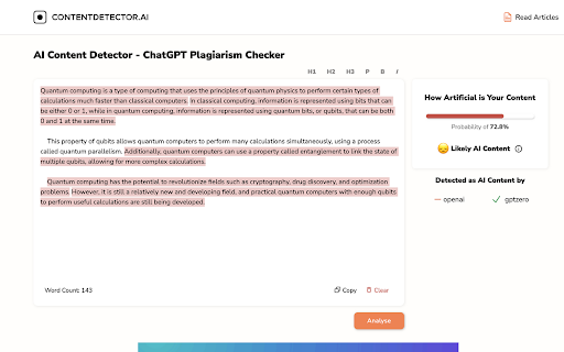 ContentDetector.AI : AI Plagiarism & ChatGPT Detector