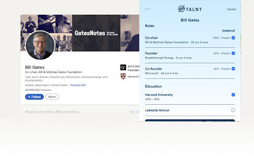 TALNT / Profile AI Chrome Extension : AI Assistant for Profiles