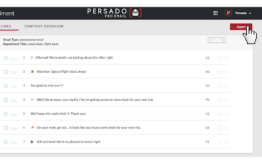 Persado Pro - Chrome Extension: AI Subject Lines to Boost Email