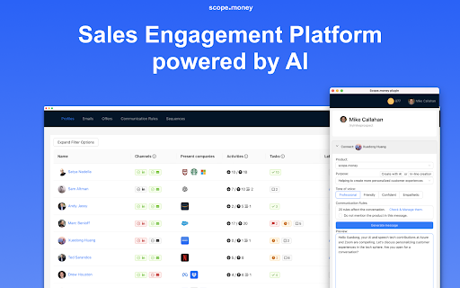 scope.money - Chrome Extension: AI-Powered LinkedIn Sales Tool for Success