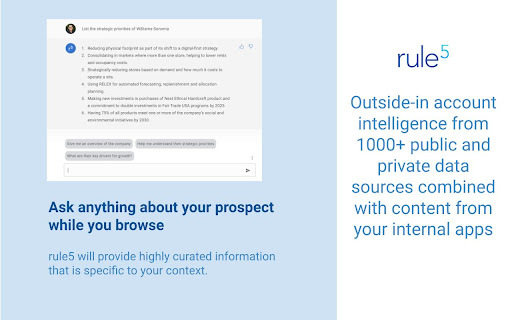 Rule5 - Chrome Extension: Sales Intelligence Platform for Market Teams