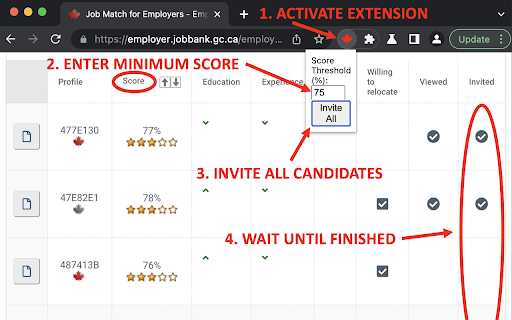 JobBank.gc.ca Extension: Automate Candidate Invitations on Chrome Easily