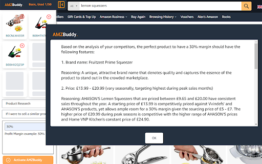 AMZBuddy - Chrome Extension: AI Tool for Amazon Sellers' Success