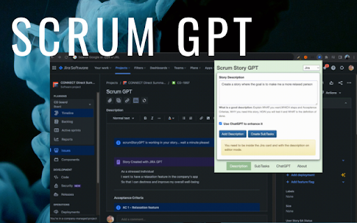 Scrum Story GPT - Chrome Extension : AI Assistant for Scrum Masters