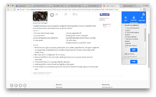Flex Chef - Chrome Extension: Track & Compare Recipe Ingredients Easily