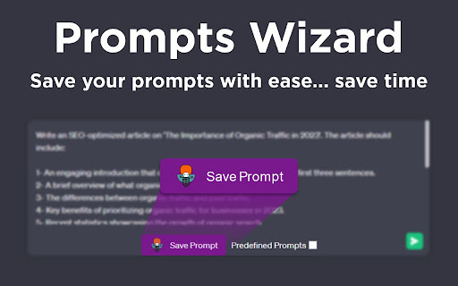 Prompts Wizard - Chrome Extension: Enhanced Organization for ChatGPT