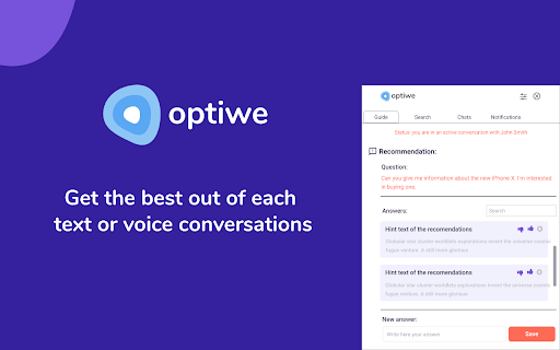 Optiwe - AI Assistant: Enhance Online Conversations with Smart Responses