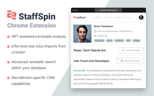 Staffspin: Recruitment Optimization & AI Integration Extension