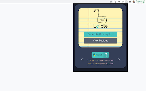Laidle - Chrome Extension: Automated Grocery Lists from Your Recipes