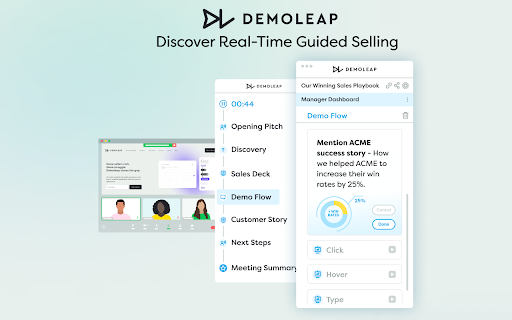 Demoleap - Chrome Extension: Real-time Sales Playbooks : Seller Performance