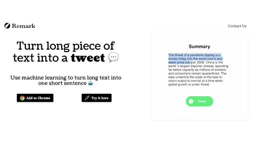 Remark - Chrome Extension: Convert Long Posts into Short