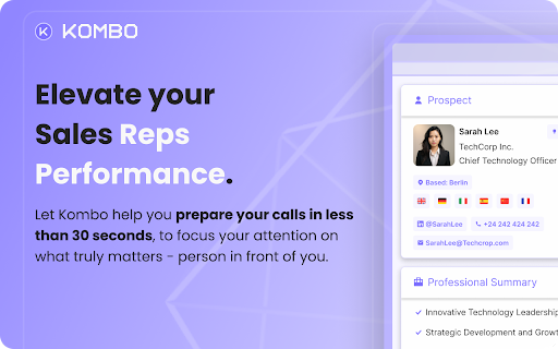 Kombo - Chrome Extension: Boost Sales Efficiency with AI Technology