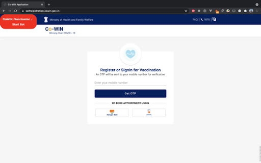 CoWIN Bot: Chrome Extension for Fast, Automated Vaccine Booking Tool