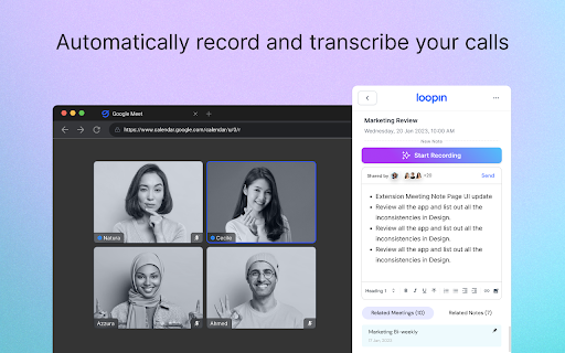 Loopin - Chrome Extension: Automated Meeting Notes for Efficiency: Maximize Efficiency