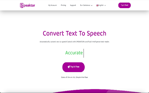 Speaktor - Chrome Extension: Convert Text to Audio in 100+ Languages