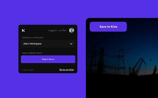 Kive - Chrome Extension: Smart Asset Platform for Creators' Workflow